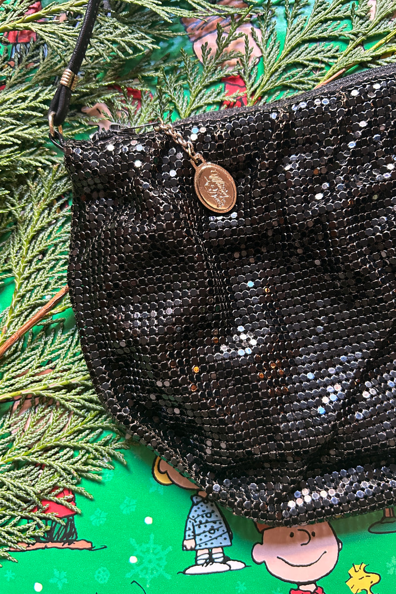 Whiting and davis black mesh online purse