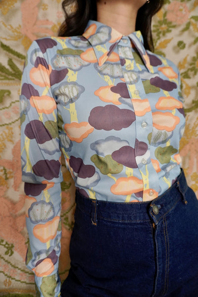 Tree Print Novelty Blouse, M
