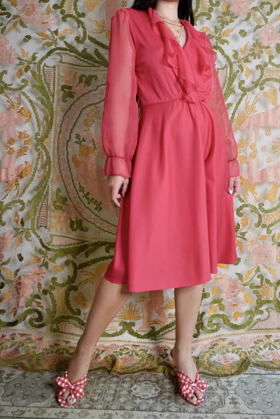 Cherry Ruffle Dress, M