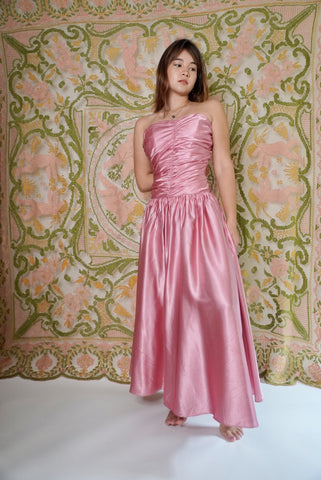 Pink Satin Party Dress, XXS
