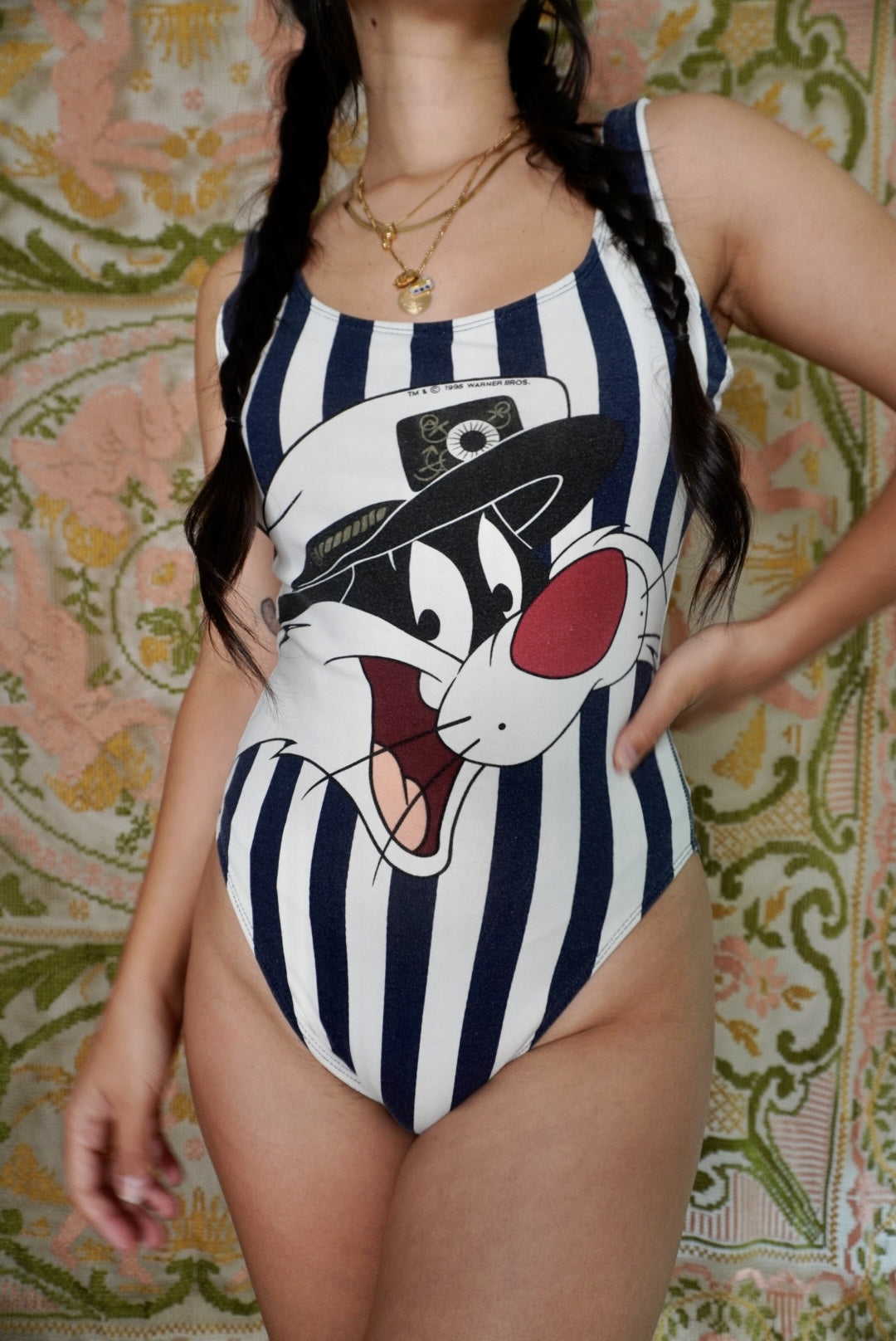 Striped Sylvester One Piece, M