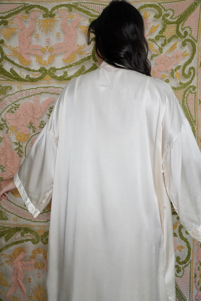 Ivory Silk Robe, L-2X