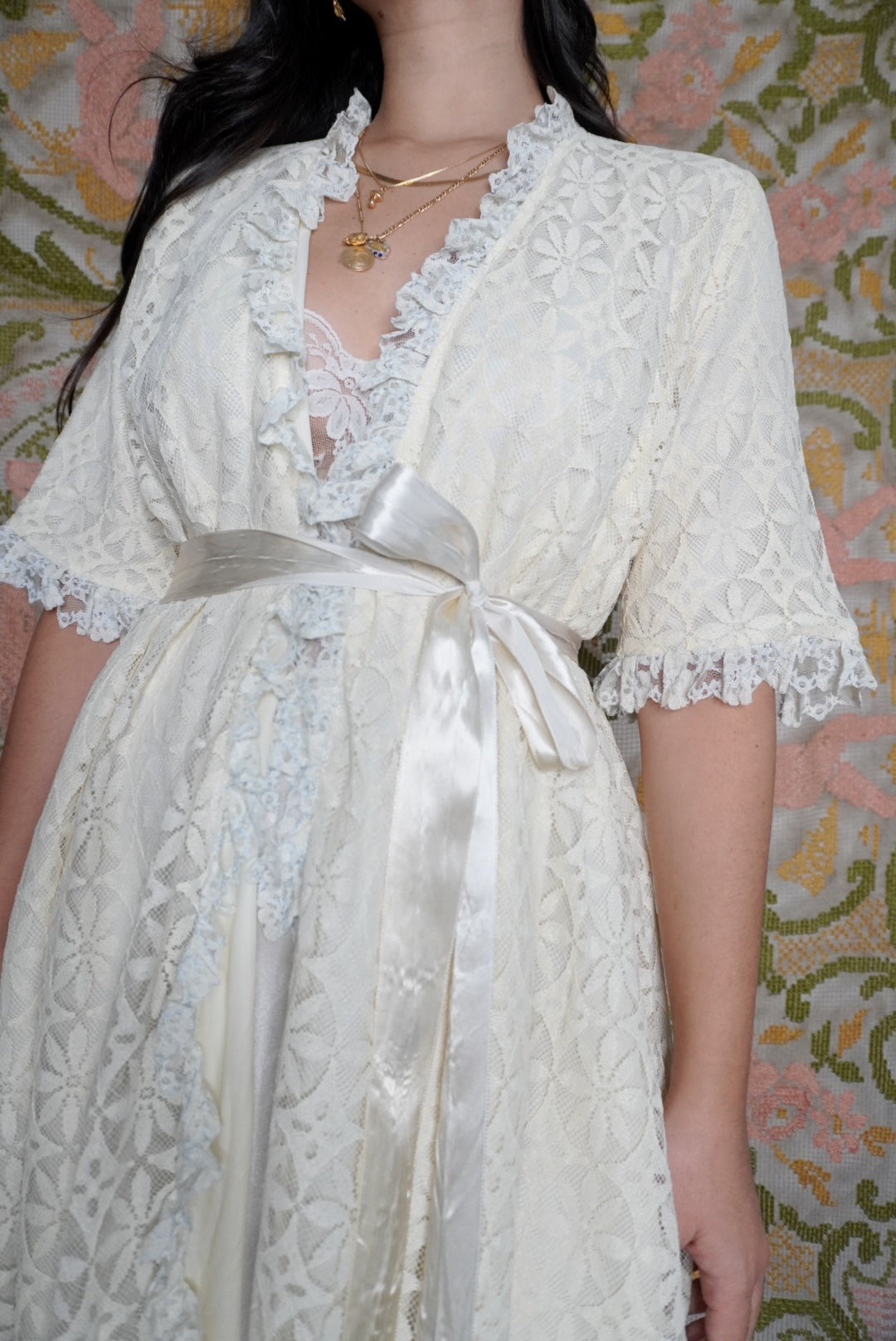 Ruffled Lace Duster, M-L