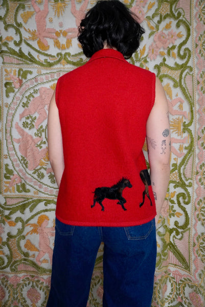 Horse Girl Wool Vest, S