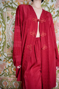 Red Satin Lounge Set, M
