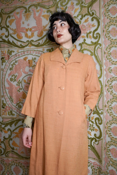 Pumpkin Raw Silk Coat, S-M