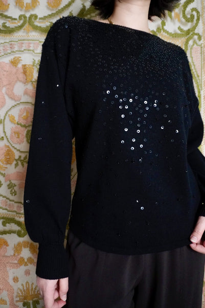 Sequin & Bead Sweater, M-L