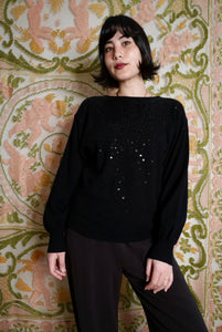 Sequin & Bead Sweater, M-L