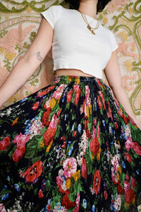 Floral Gauze Crinkle Skirt, S-M