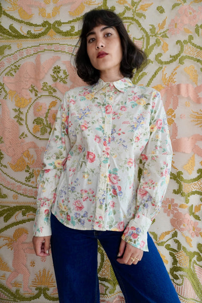 Cotton Floral Blouse, M-L