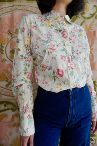 Cotton Floral Blouse, M-L