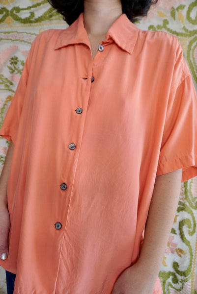 Orange Silk Shirt, L