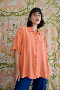 Orange Silk Shirt, L