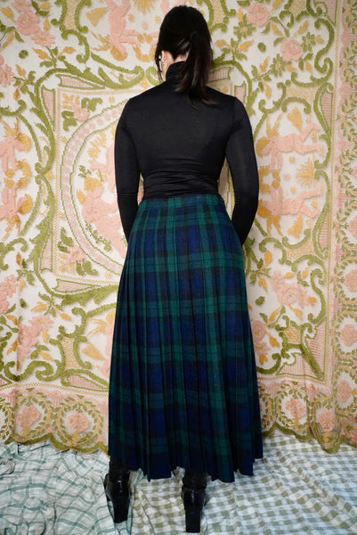 Dark Plaid Skirt, 31W