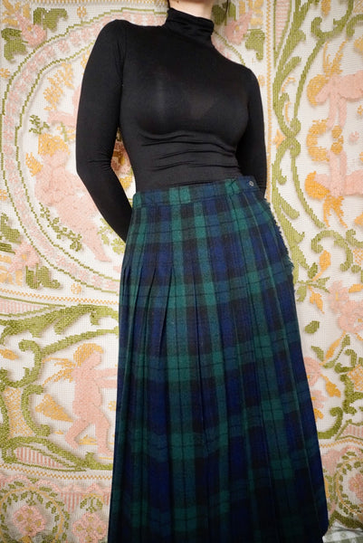 Dark Plaid Skirt, 31W