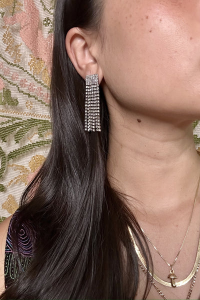 Rhinestone Cascade Earrings
