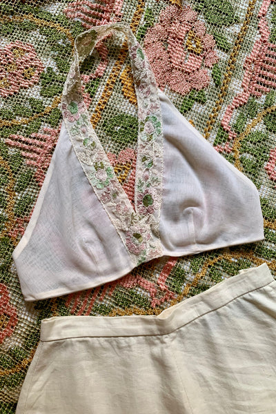 Embroidered Halter & Skirt Set, XS