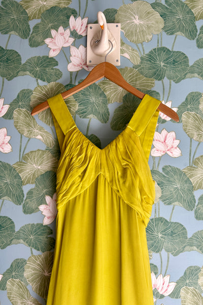 Chartreuse Chiffon Gown, XS