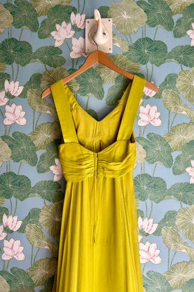 Chartreuse Chiffon Gown, XS