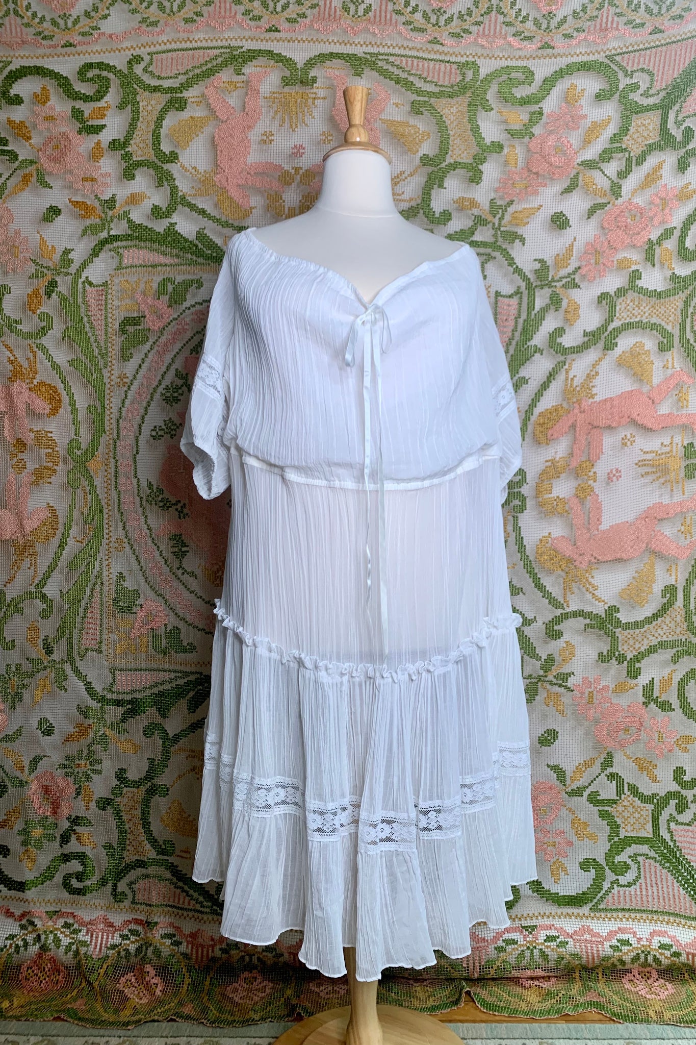 Lace Crinkle Dress, 3X