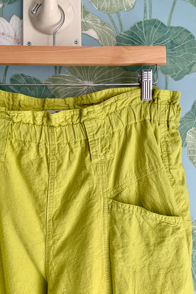 Chartreuse Paper Bag Pants, L-XL