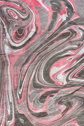 Marbled Print & Grey Scarf, 69" x 13.5"