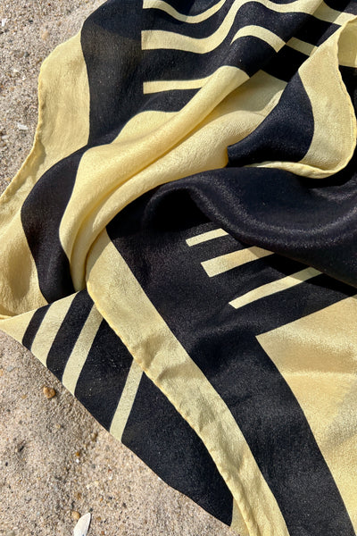 Gold & Black Stripe Scarf, 57" x 15"