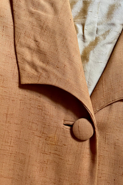 Pumpkin Raw Silk Coat, S-M