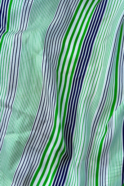 Green & Navy Stripe Scarf, 26" x 26"