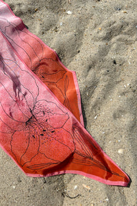 Pink & Orange Lily Scarf, 51.5" x 6"