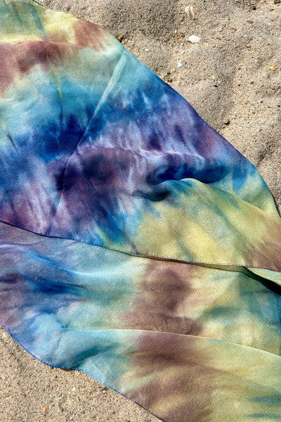 Watercolor Tie-Dye Scarf, 62" x 10"