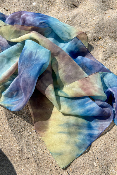 Watercolor Tie-Dye Scarf, 62" x 10"