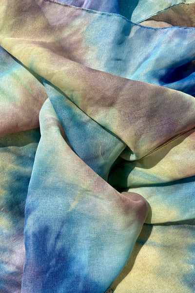 Watercolor Tie-Dye Scarf, 62" x 10"