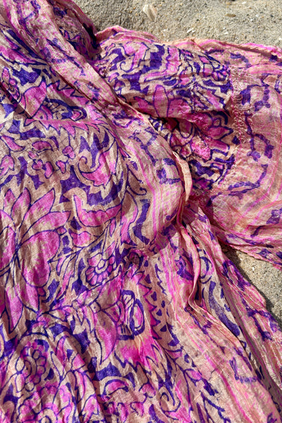 Pink & Purple Printed Scarf, 67" x 9.5"