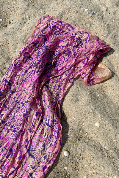 Pink & Purple Printed Scarf, 67" x 9.5"