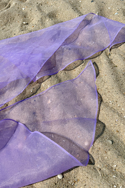 Purple Chiffon Sheer Scarf, 80" x 20"