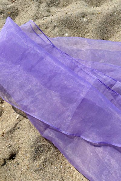 Purple Chiffon Sheer Scarf, 80" x 20"