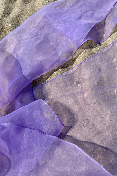 Purple Chiffon Sheer Scarf, 80" x 20"