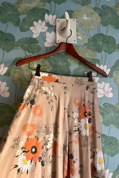 Tan Floral Skirt, 25W