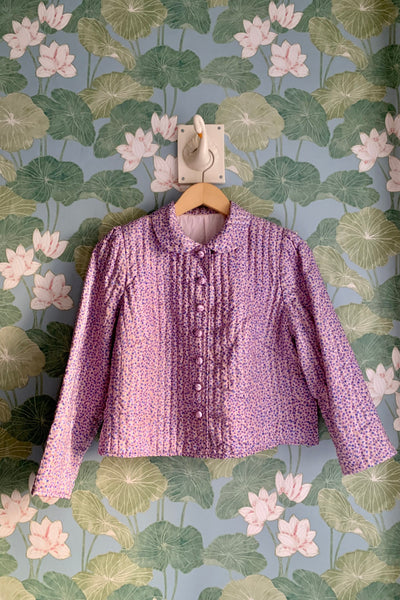 Purple Quilted Bed Jacket, S-M