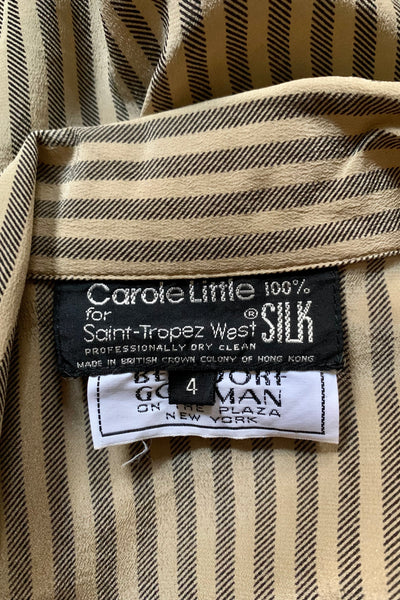Striped Silk Pocket Blouse, M-L