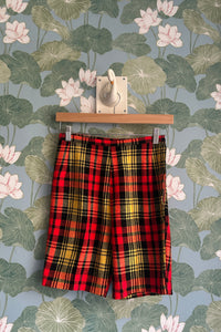 Red & Yellow Plaid Shorts, 26W