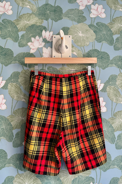 Red & Yellow Plaid Shorts, 26W