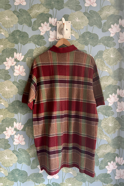 Plaid Polo Shirt, L-XL