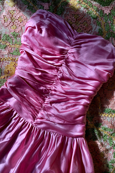 Pink Satin Party Dress, XXS