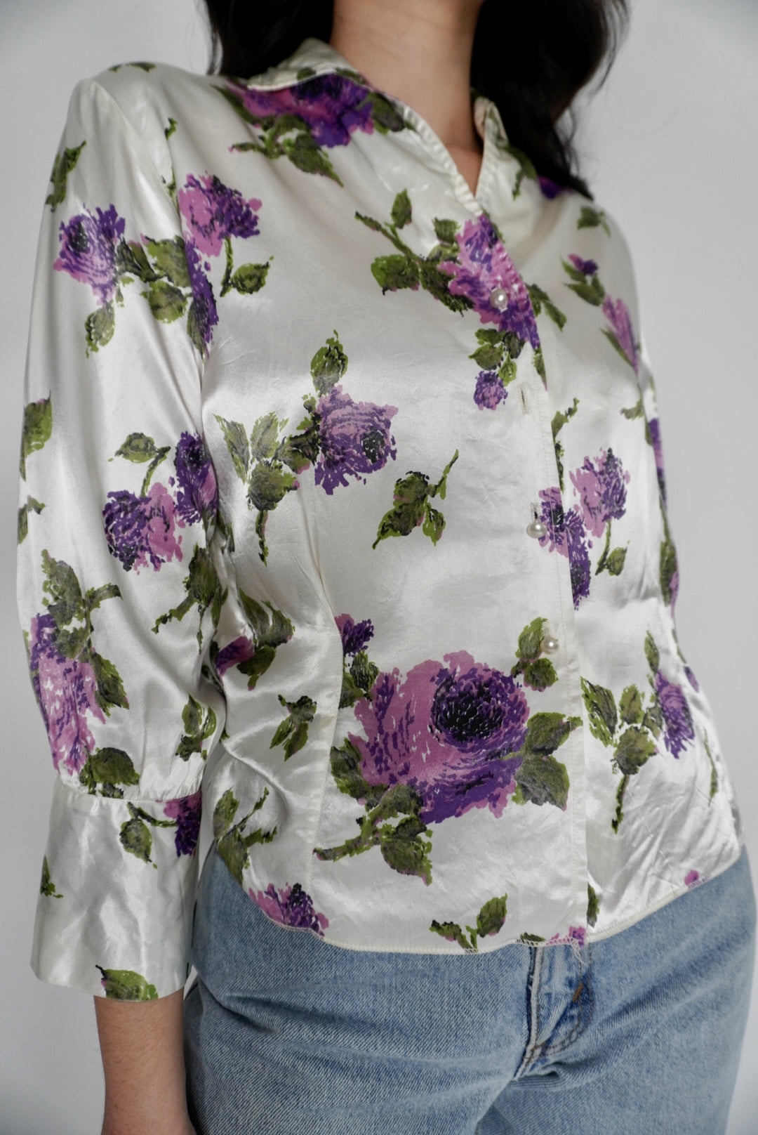 Purple Roses Blouse, XS-S