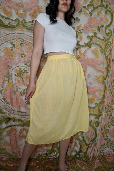 Lemon Gingham Skirt, 27W