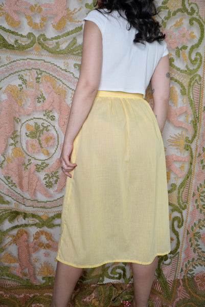 Lemon Gingham Skirt, 27W