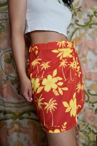 Hibiscus Wrap Skirt, M-L