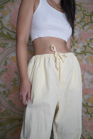 Pale Yellow Cotton Trouser, XL-1X